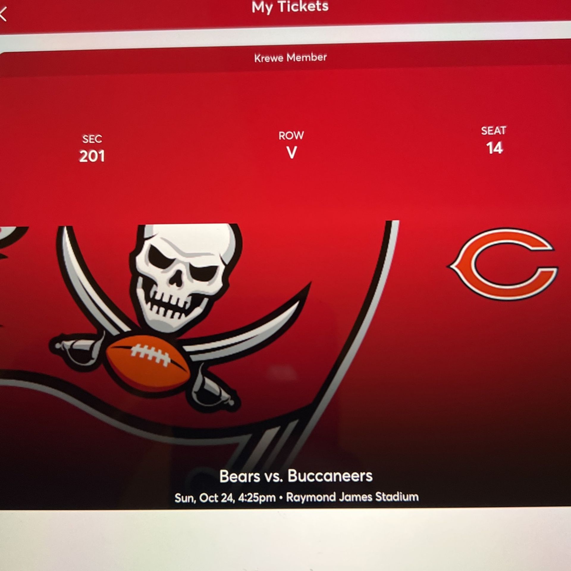 4 Bucs Tickets And Parking Pass