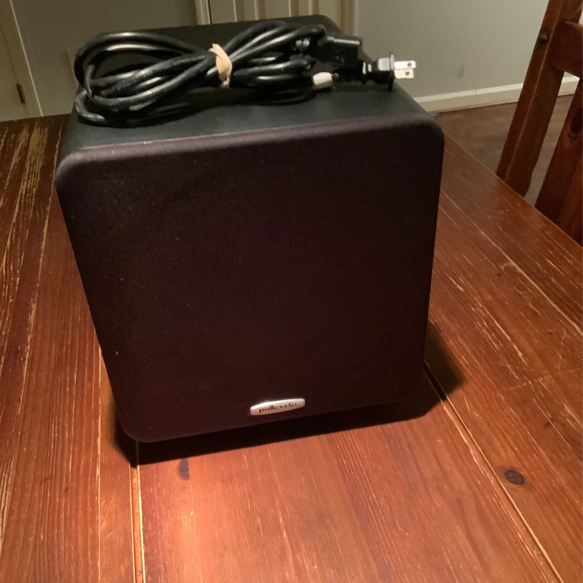 Polk Audio PSW111 8" Powered Subwoofer - Power Port Technology | Up to 300 Watt Amp | Big Bass in Compact Size | Easy Setup with Home Theater Systems