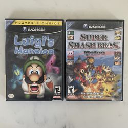 Luigis Mansion & Super Smash Bros Nintendo Gamecube GAMES Thumbnail