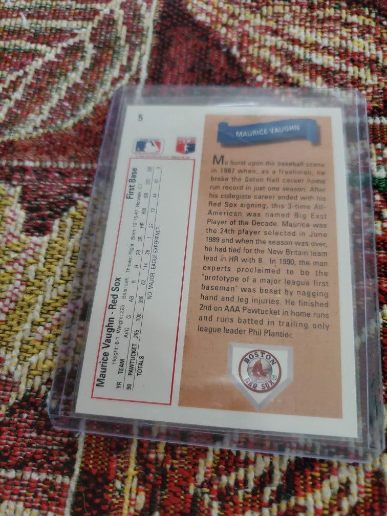 Boston Red Sox Mo Vaughn Rookie Baseball Cards Lot