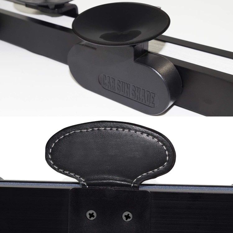 Retractable Double Layer Honeycomb Sun Shade Windshield Cover for Cars with Strong Suction Cup 25.6"x 56.7" Max Size