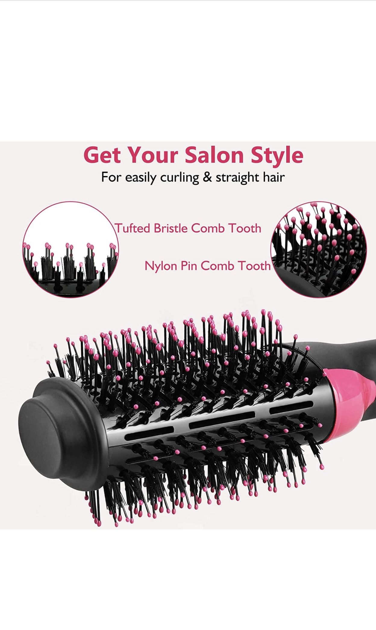 Hair Dryer Brush, HIPPIH Hot Air Brush Styler and Dryer, Blow Dryer Brush with Negative Ionic for Straightening, Curling, Professional Brush Hair Drye