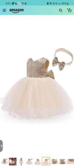 Forever Princess Tulle Sequin Bowknot Lace Wedding Party Dress Tutu Headband Dress Thumbnail