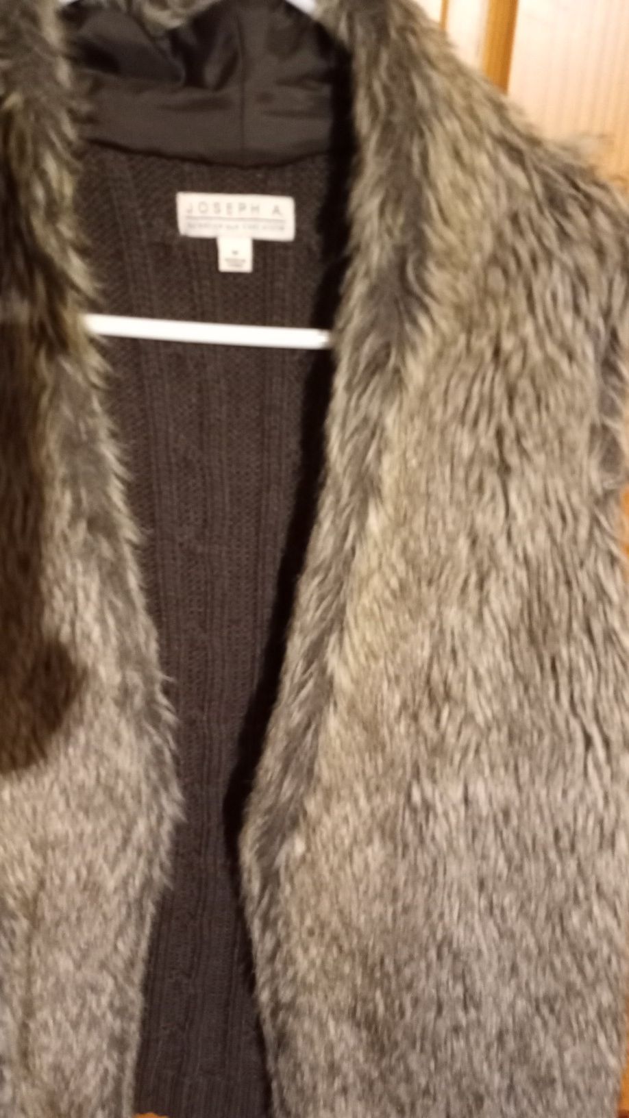 Size m faux fur and sweater vest by Joseph a