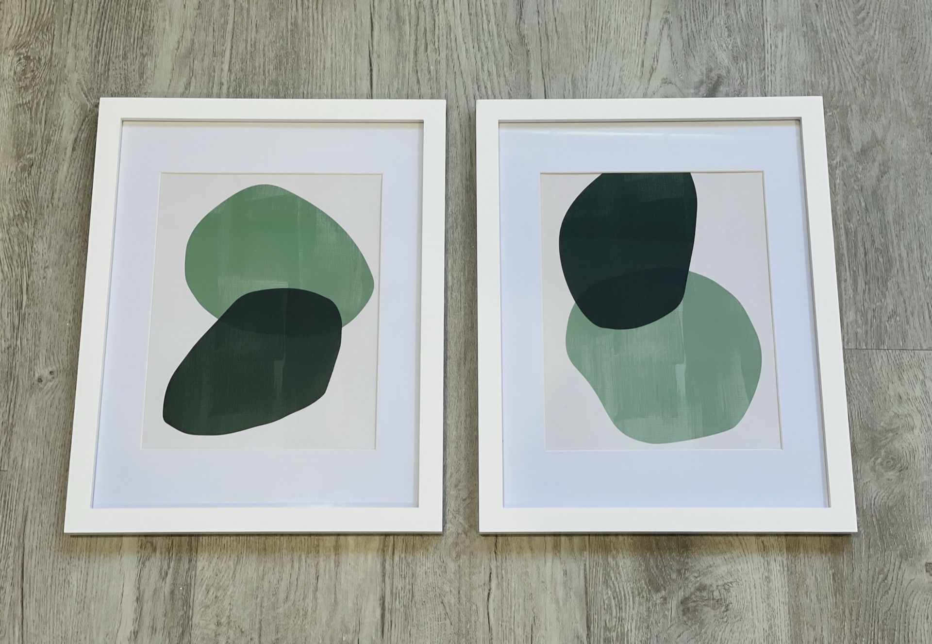 Geometric Wall Art, Abstract Shapes Prints, Mid Century Modern Decor, Green Nursery Wall Decor, Set Of Abstract Paintings, Original Artwork, Minimal