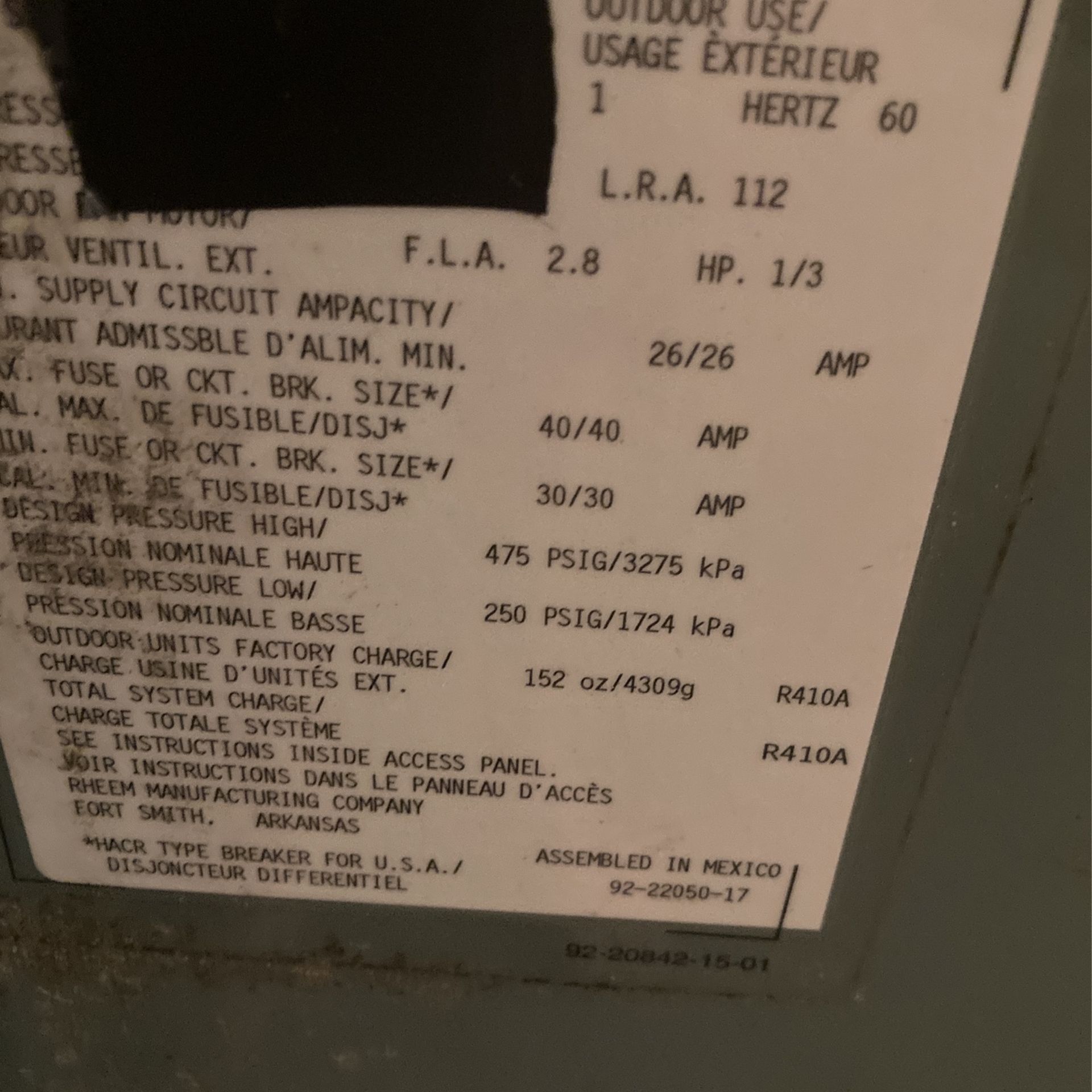 Rheem A/C Condensers