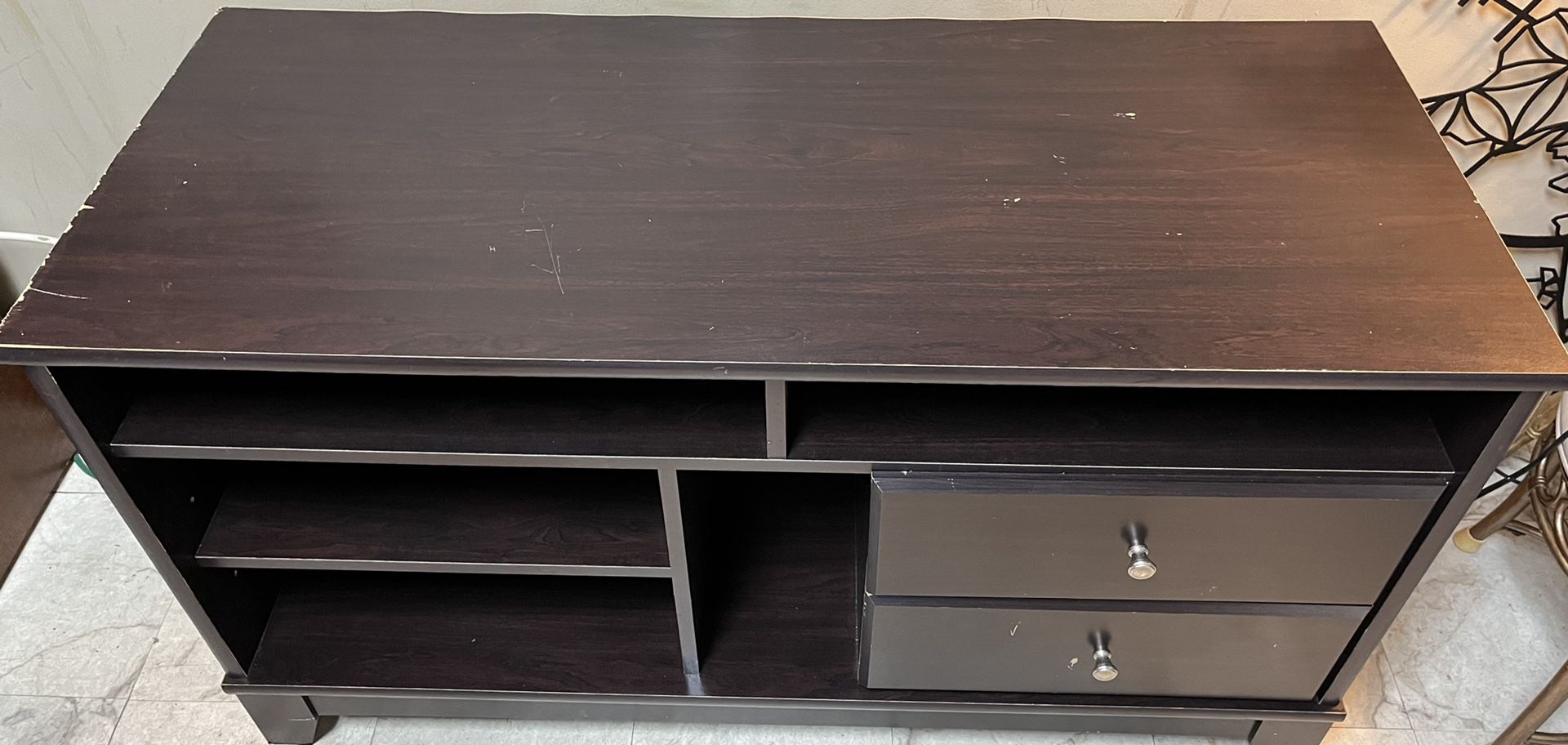Brown 47” TV Stand with Media Storage 