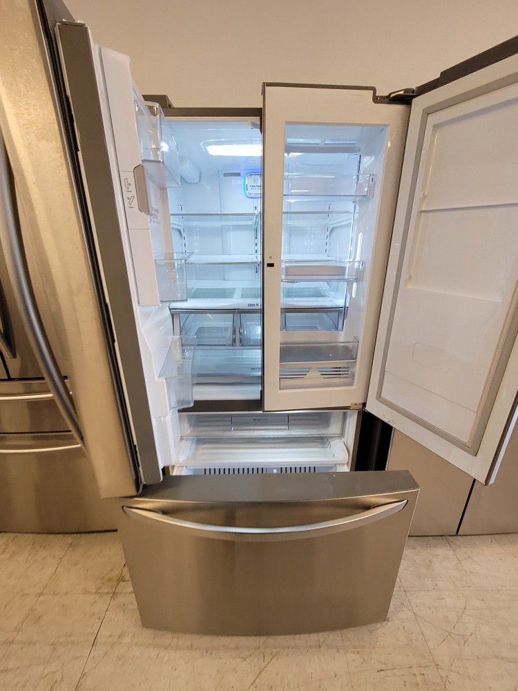 Lg Stainless Steel French Door Refrigerator With Showcase Used Good Condition With 90day's Warranty 