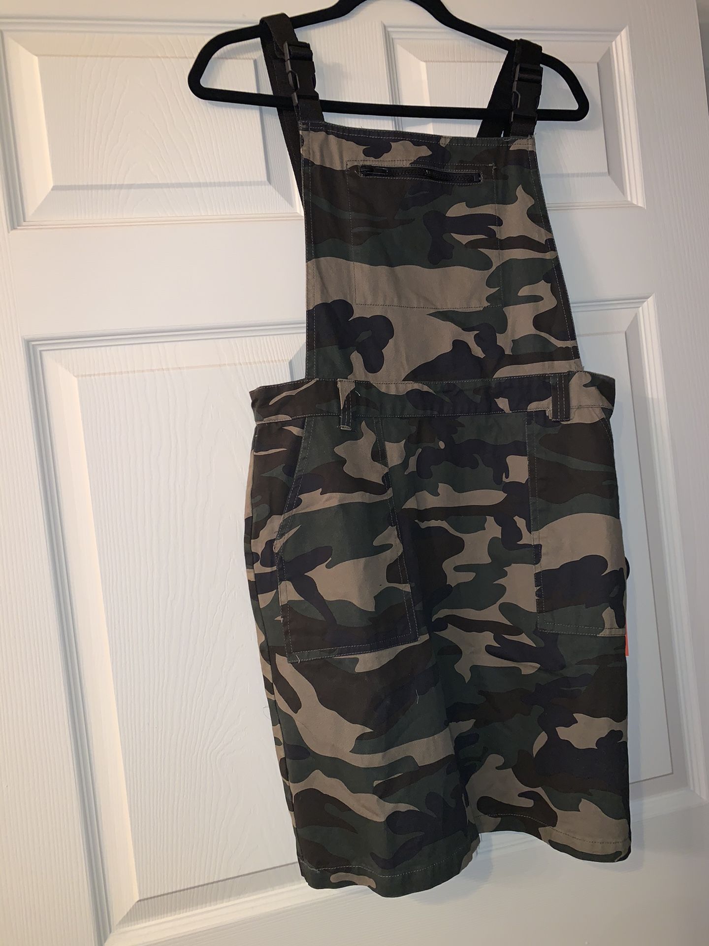 Camo Buckle Overall Dress