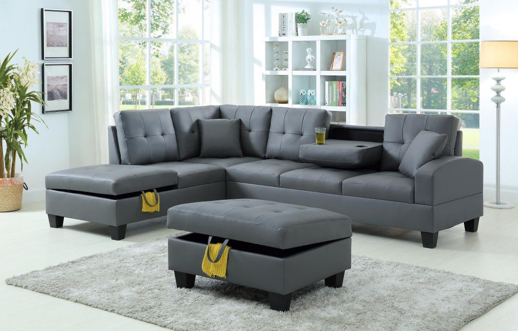 🌼Perovskia Gray Sectional With Ottoman

Next Day Delivery 🚛