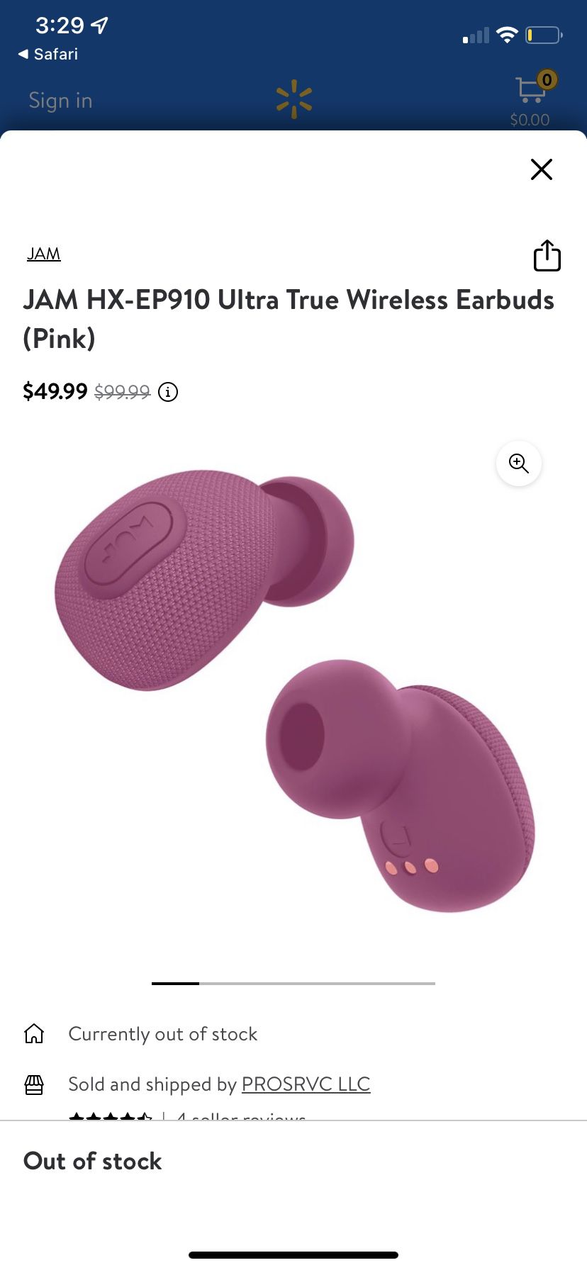 Jam Wireless Pink Earbuds 