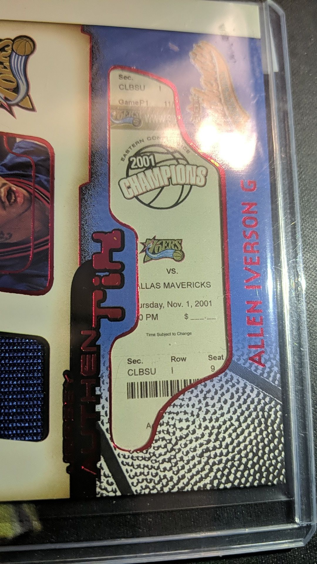 Allen Iverson Game ticket and patch