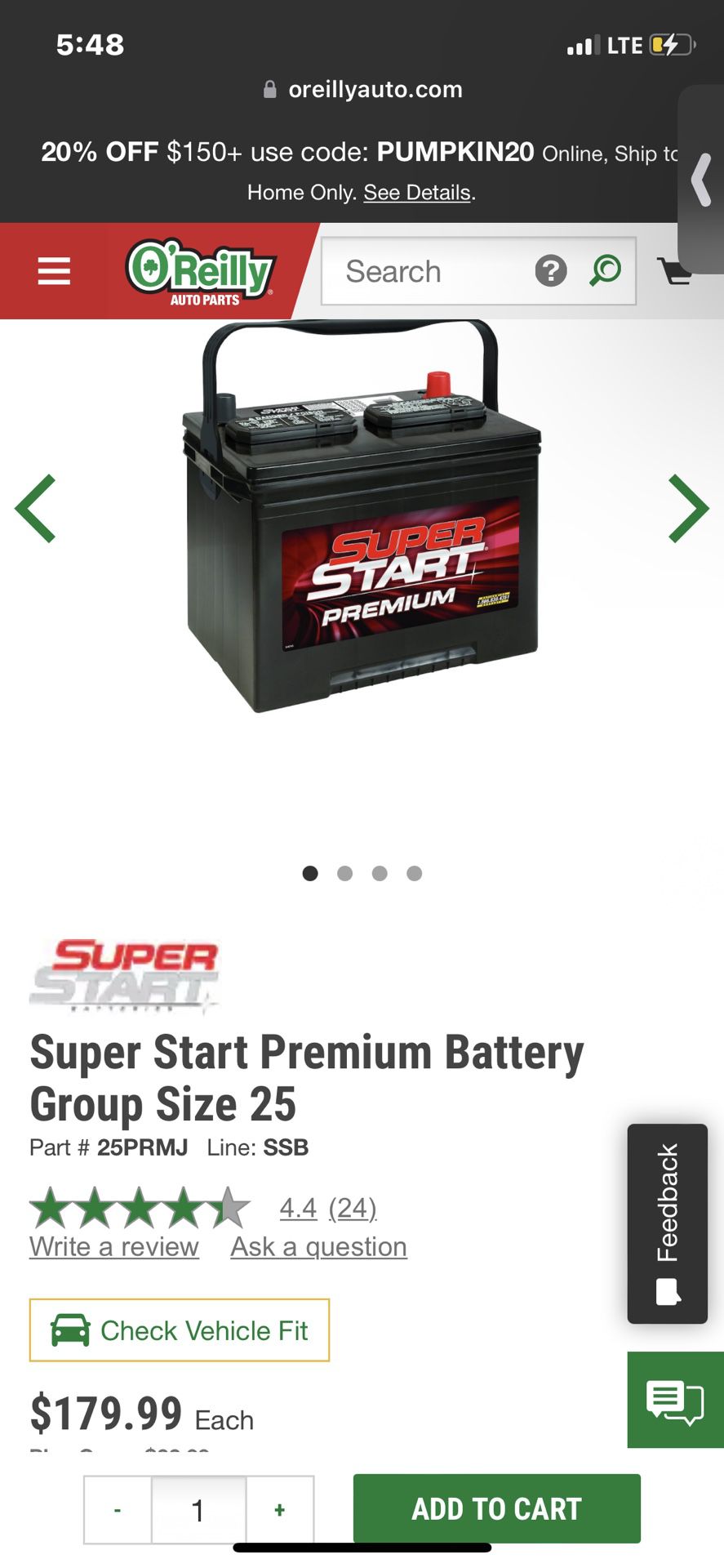 Super Start Premium 12v Group Size 25