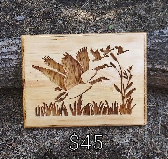 Geese Scroll Saw Plaque