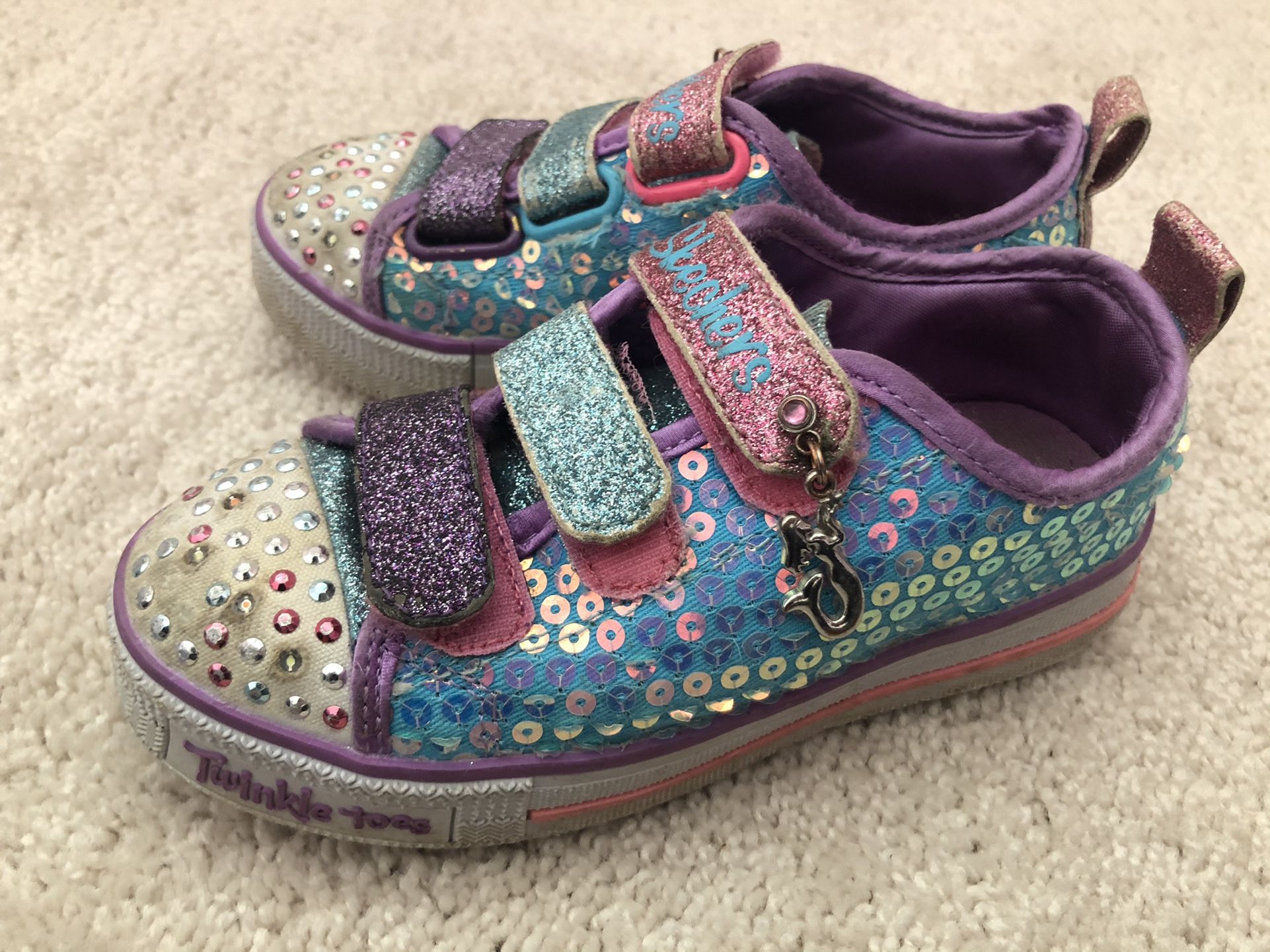 Size 11 Toddler Girls Snow Boots & Mermaid Lights Up Skechers