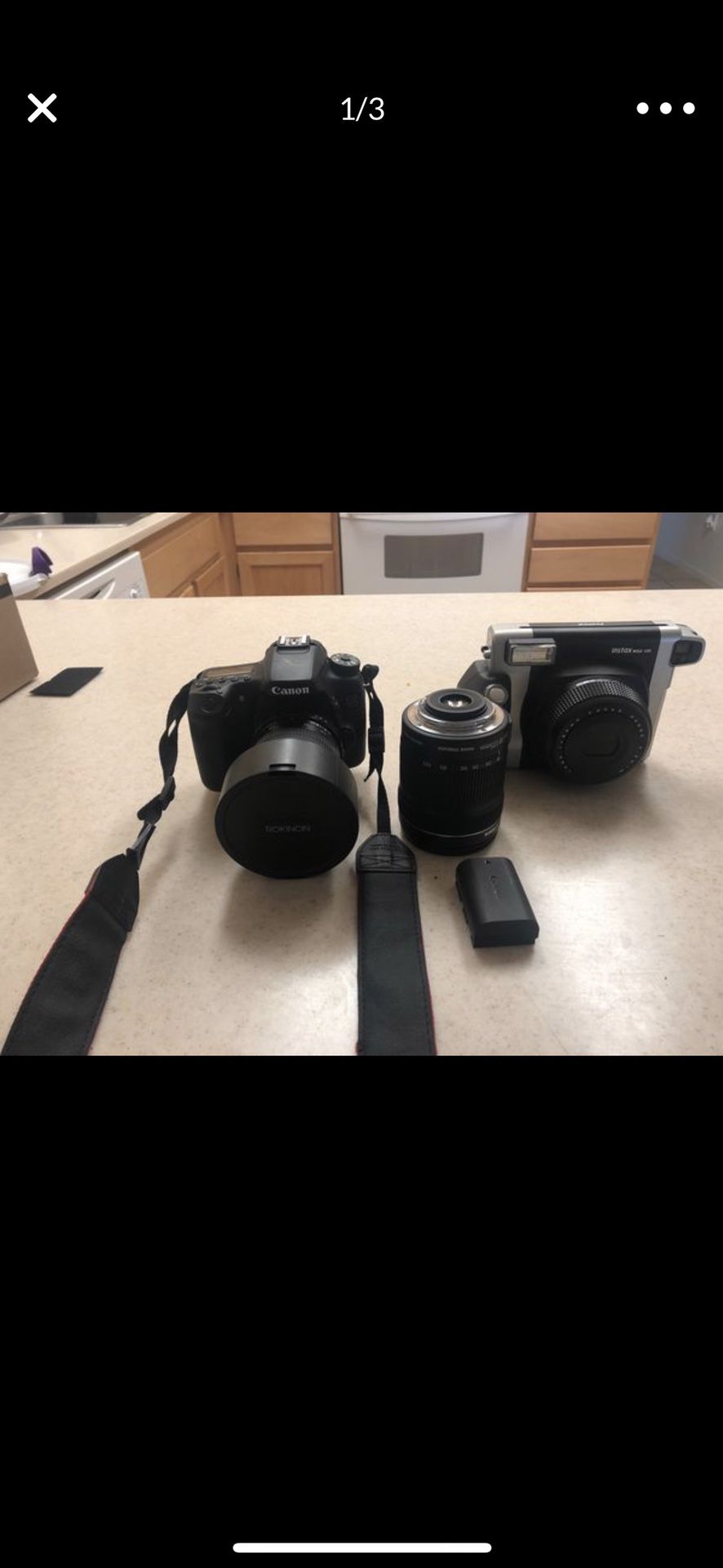 Canon 70D With Kit Lens And Rokinon Lens 