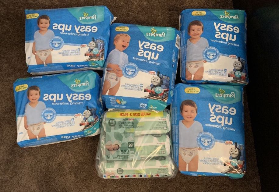 Pampers easy ups and wipes