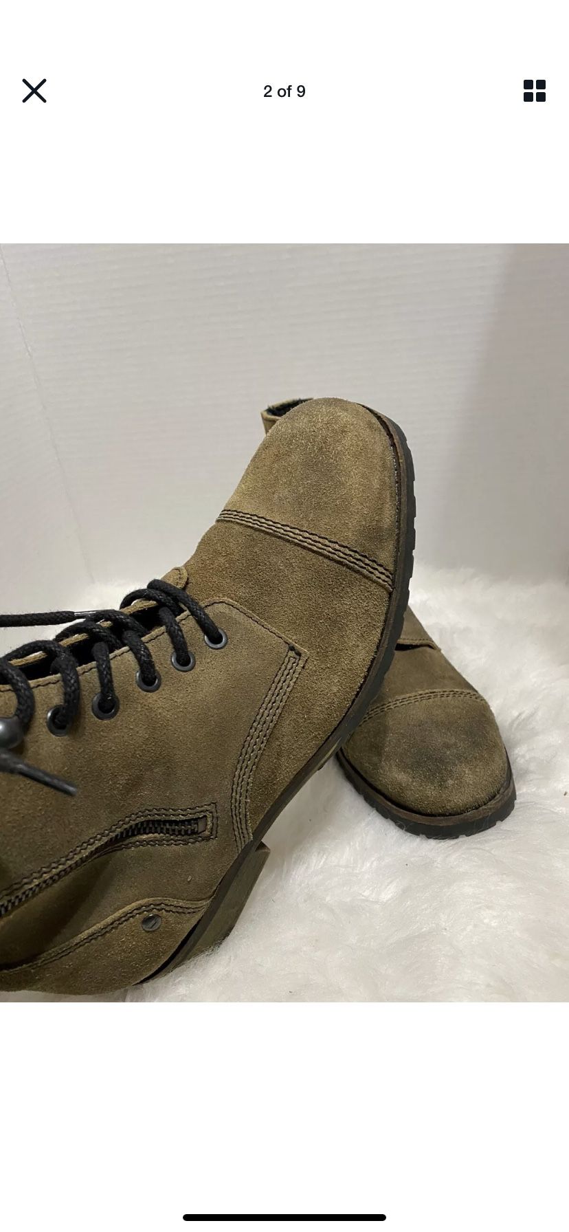 ALDO Dark Green Suede Leather Lace Up Ankle Boots Men Size 9 us Euro 43