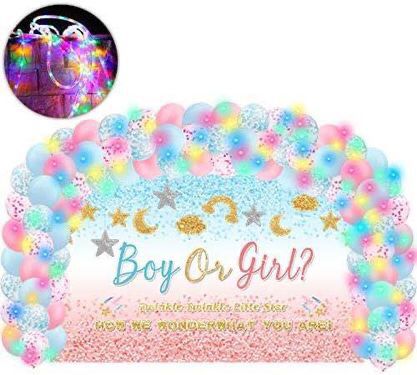 Food Feeder Pacifier & Boy or Girl Gender Reveal Party Supplies Kit   frim