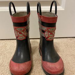 Kids Fireman Rain Boots Size 7/8 Thumbnail