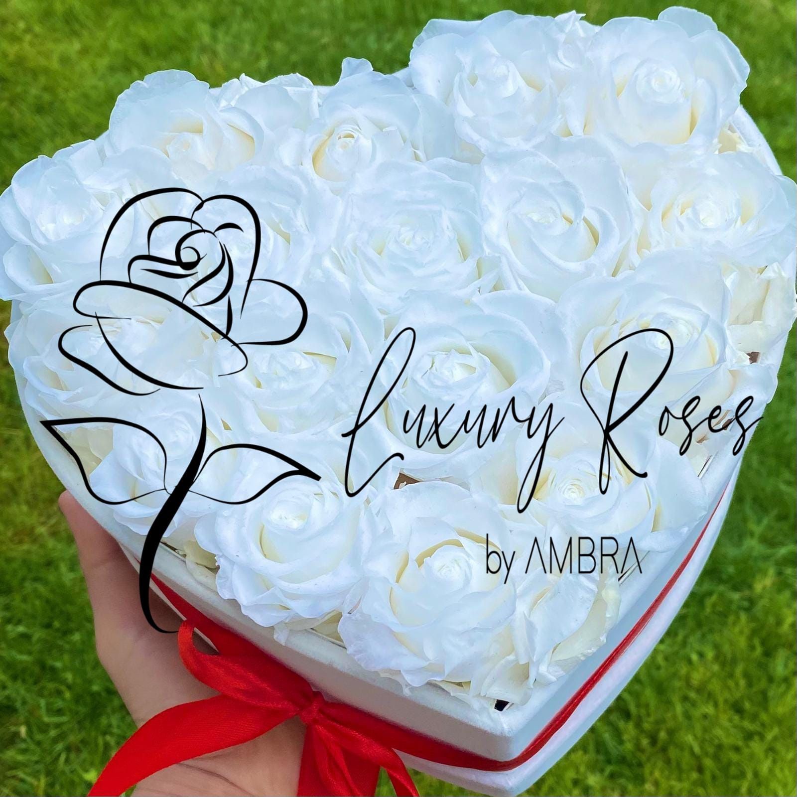 Velvet Heart Shape Eternal Box Roses birthday prom Gift Real Preserved white Flowers Long Lasting present Bday anniversary immortal roses