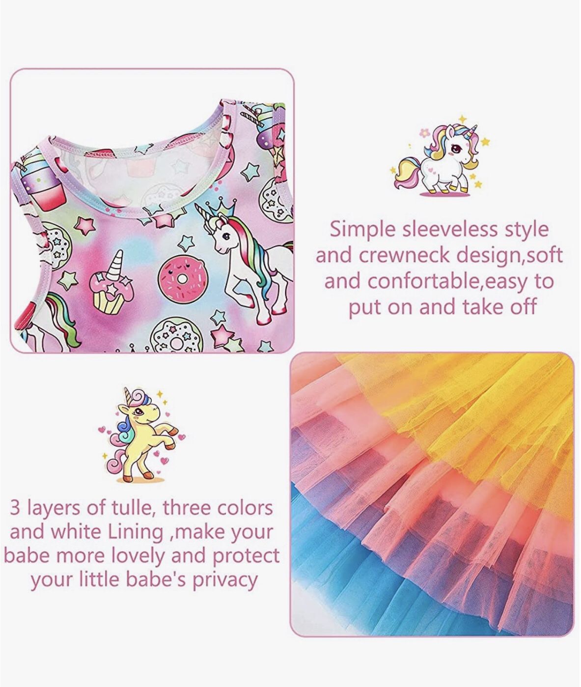 Unicorn Tutu Dress 5-6 Yrs (Brand New)