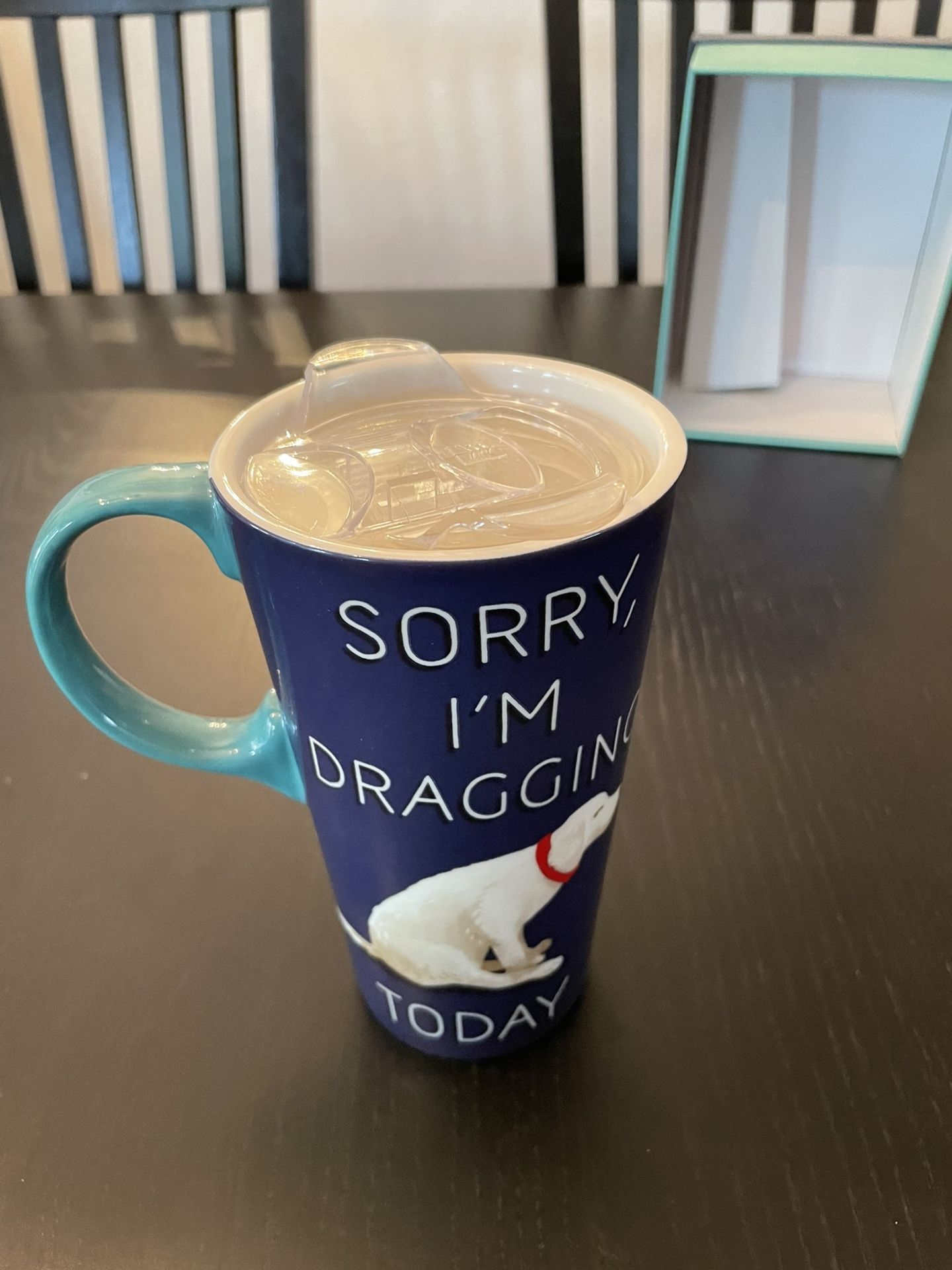 “Sorry I’m Dragging Today” 17 Oz Travel Mug And Gift Box