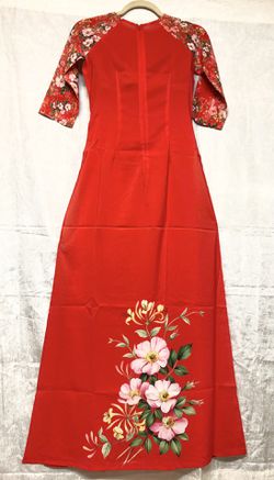 Traditional Vietnamese Silk Dress Size Small (Áo Dài Việt Nam) Thumbnail
