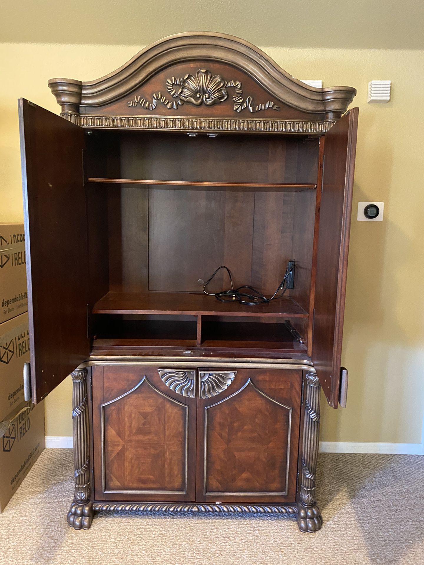 Beautiful and Ornate Armoire/TV Cabinet
