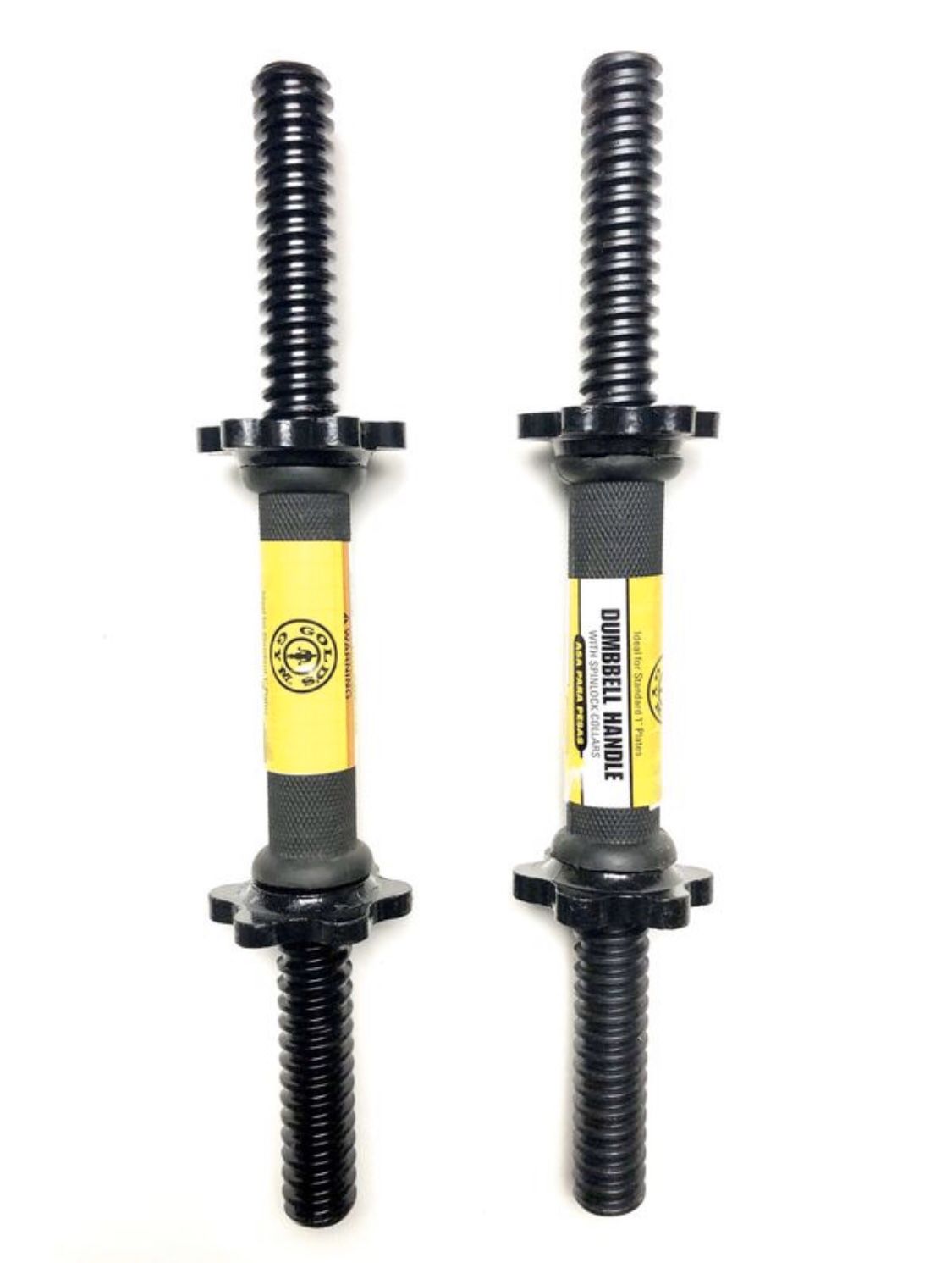 Set of 2 Golds Gym Dumbbell Handle w/Spinlock Collars ideal for standard 1"plate 