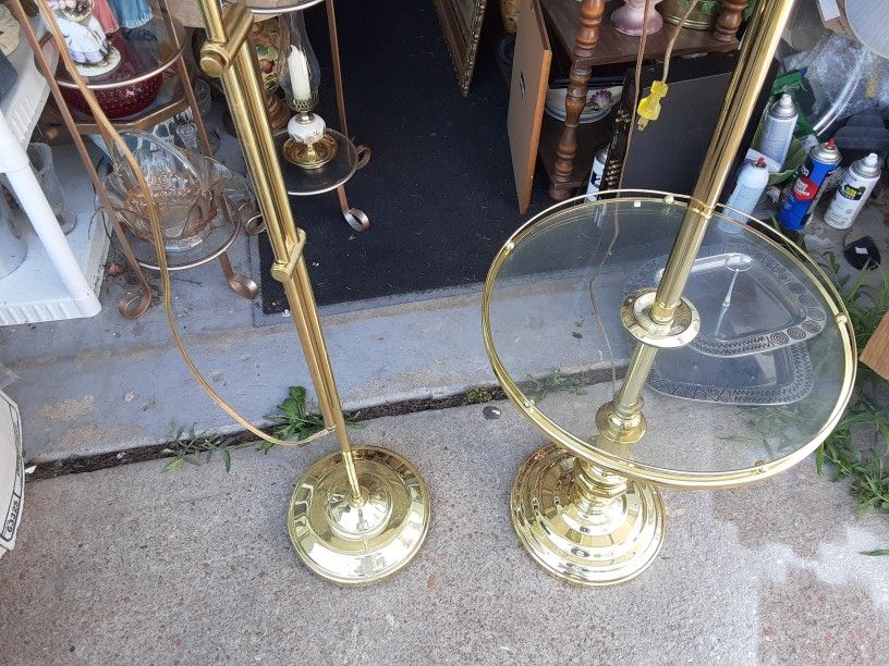 TWO REALLY Nice Looking BRASS Floor LAMPS with NEW SHADES 23 DOLLARS EACH