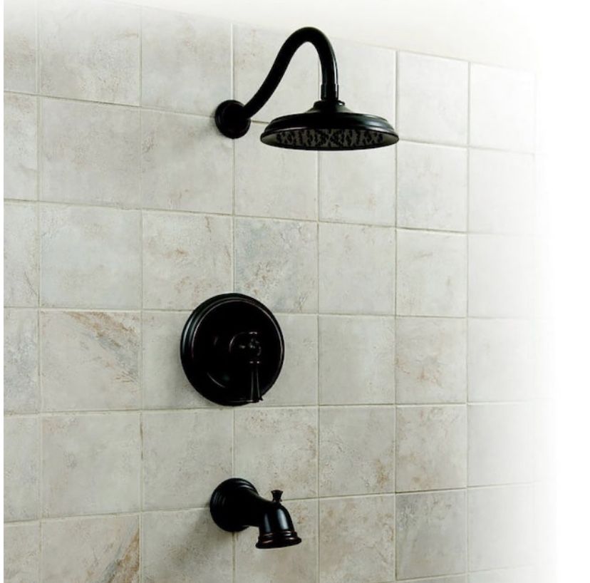 Single-Handle 1 Spray pressure balance Tub and Shower Faucet in Oil Rubbed Bronze Valve Included.