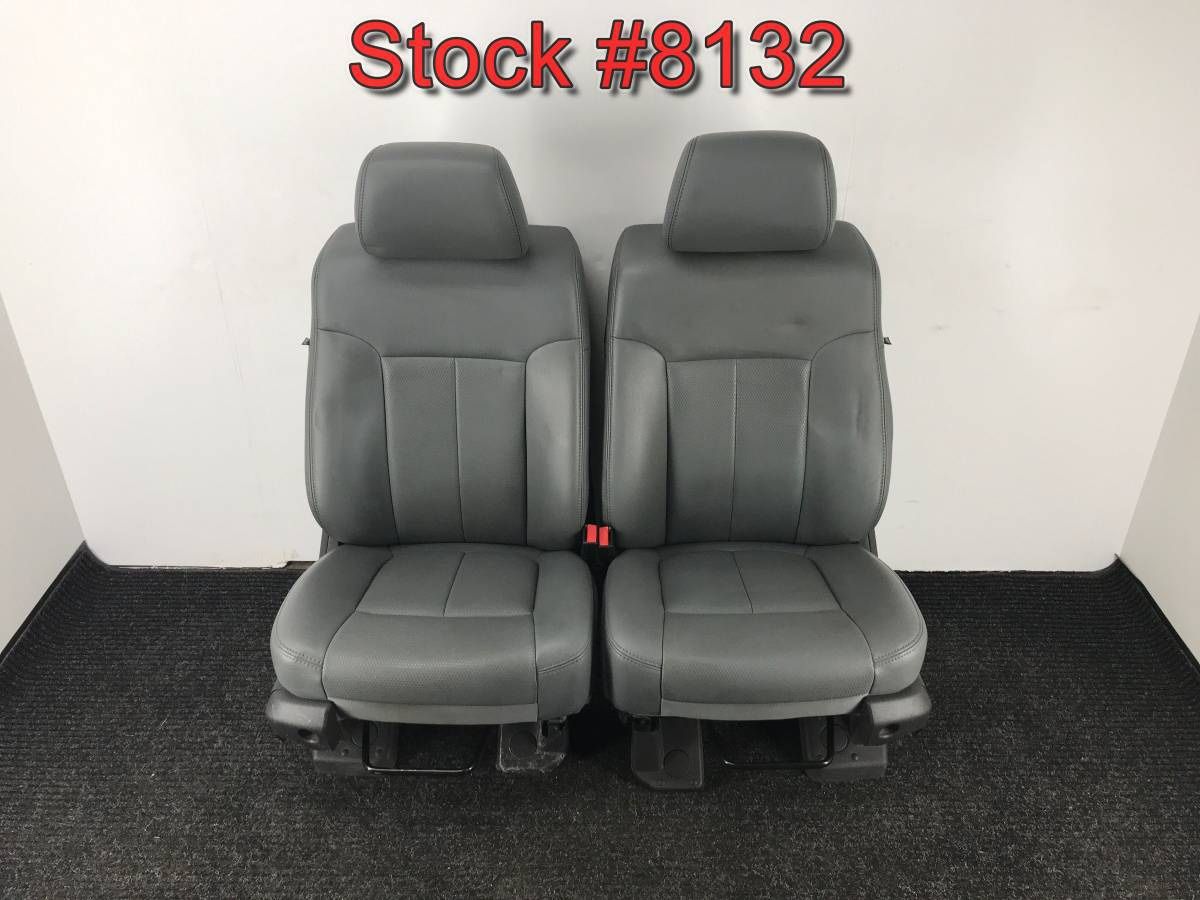 2011 Ford F250 F350 Super Duty Gray Vinyl Front Bucket Seats Seat Stock ...