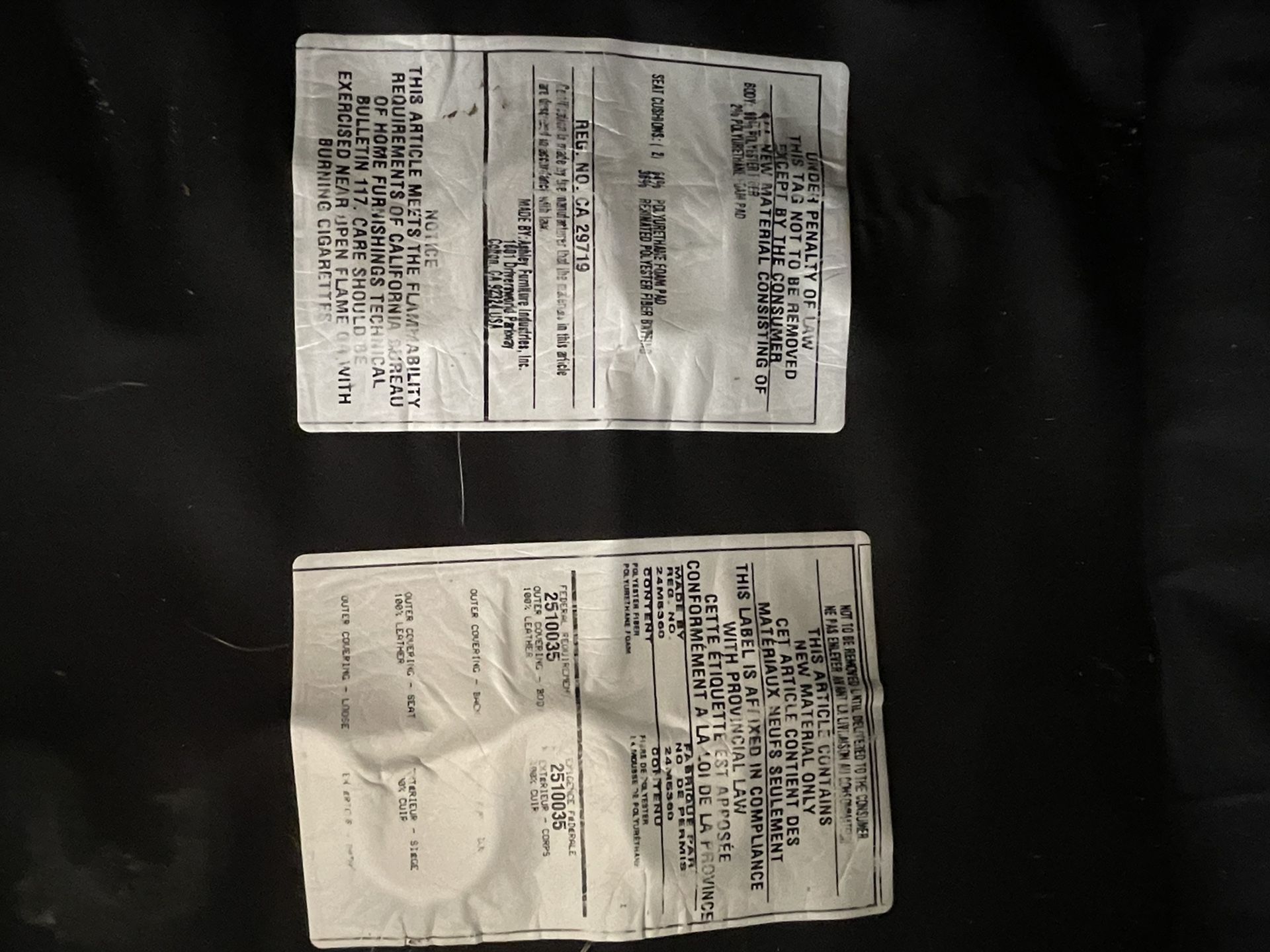 Ashley Furniture Leather Couch Set