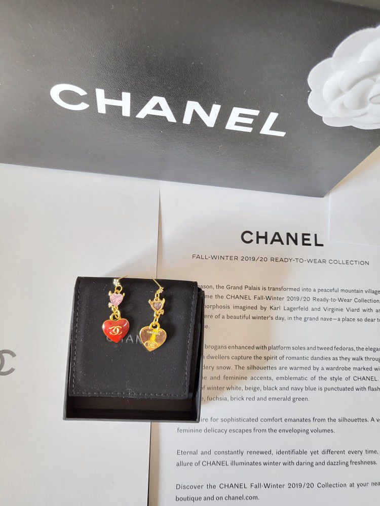 Chanel Red Heart ❤️ Earrings