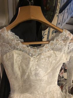Wedding dress lace and stones with long train Thumbnail