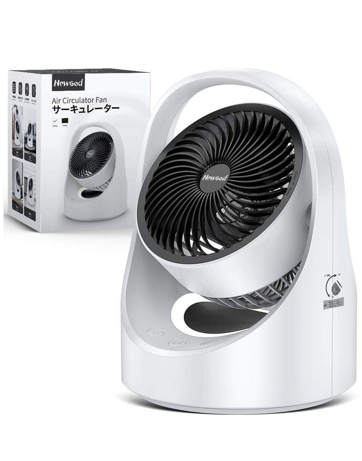 Air Circulator Fan Energy Smart Table Fan Whole Room Oscillating Cordless Fan with LED Light 4 Speeds USB Power Quiet Portable Desk Fan for Home Offic