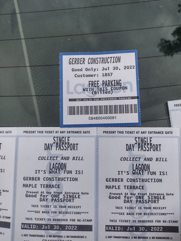 I'm Selling 4 Tickets With A Parking https://offerup.com/redirect/?o=VGlja2V0LnRv Go To Lagoon For Only$150