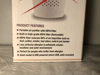New Portable Air Purifier W/ Removable HELPA Filter Thumbnail