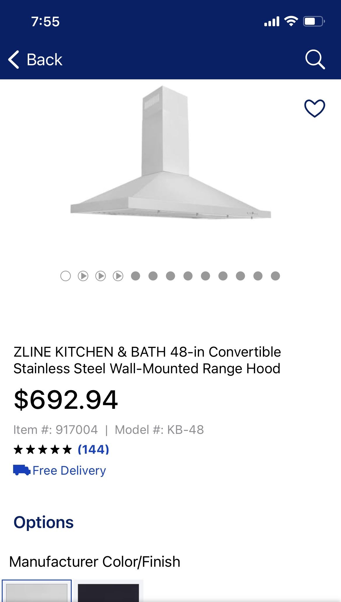 NEW In Box Vent Hood