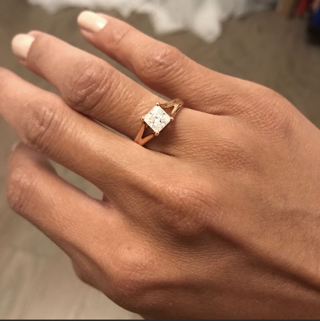 0.90CTW Moissanite 14K Rose Gold Ring