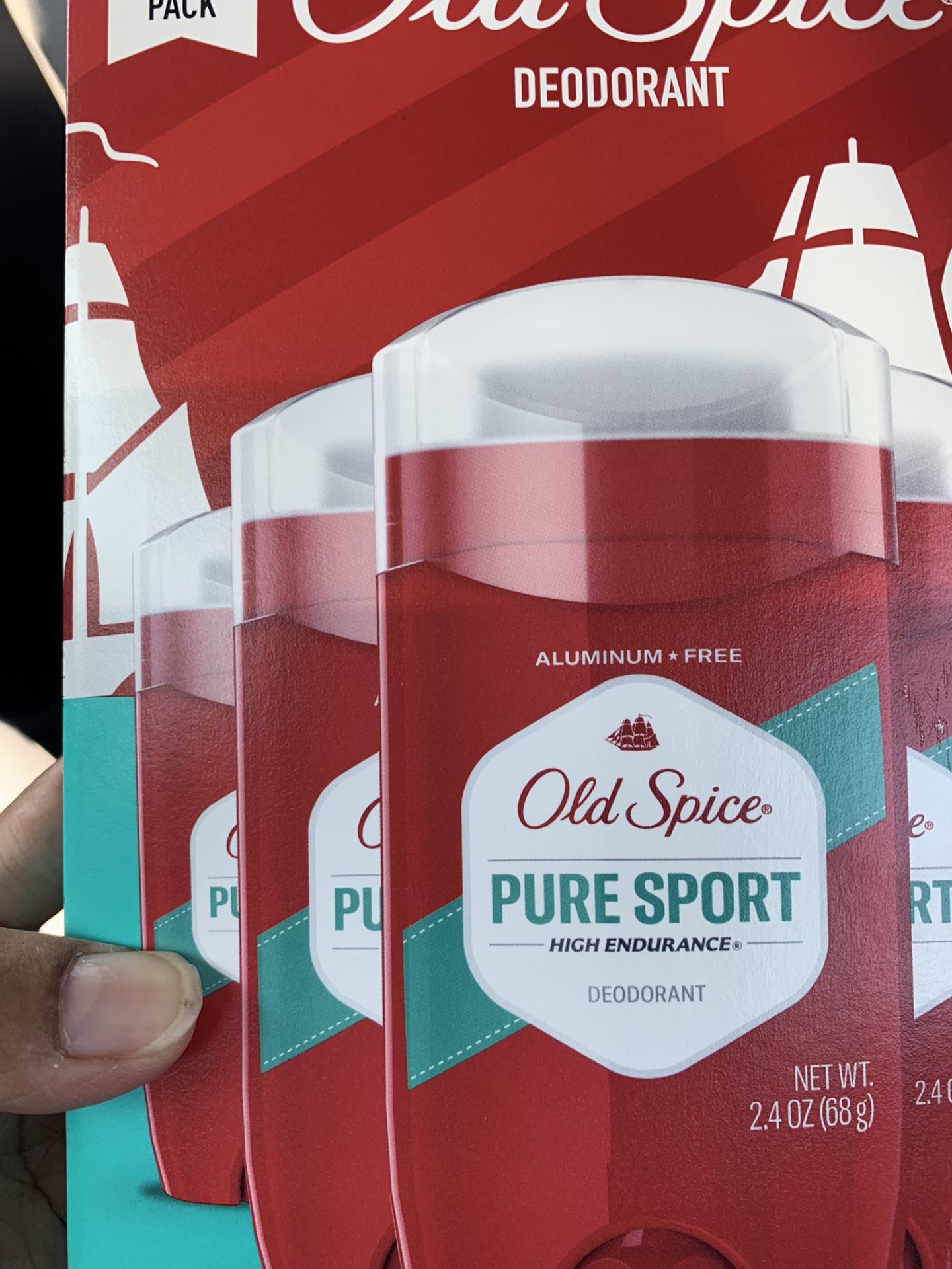 5 Old Spice Deodorant Pure Sport Net Weight 2.4oz High Endurance