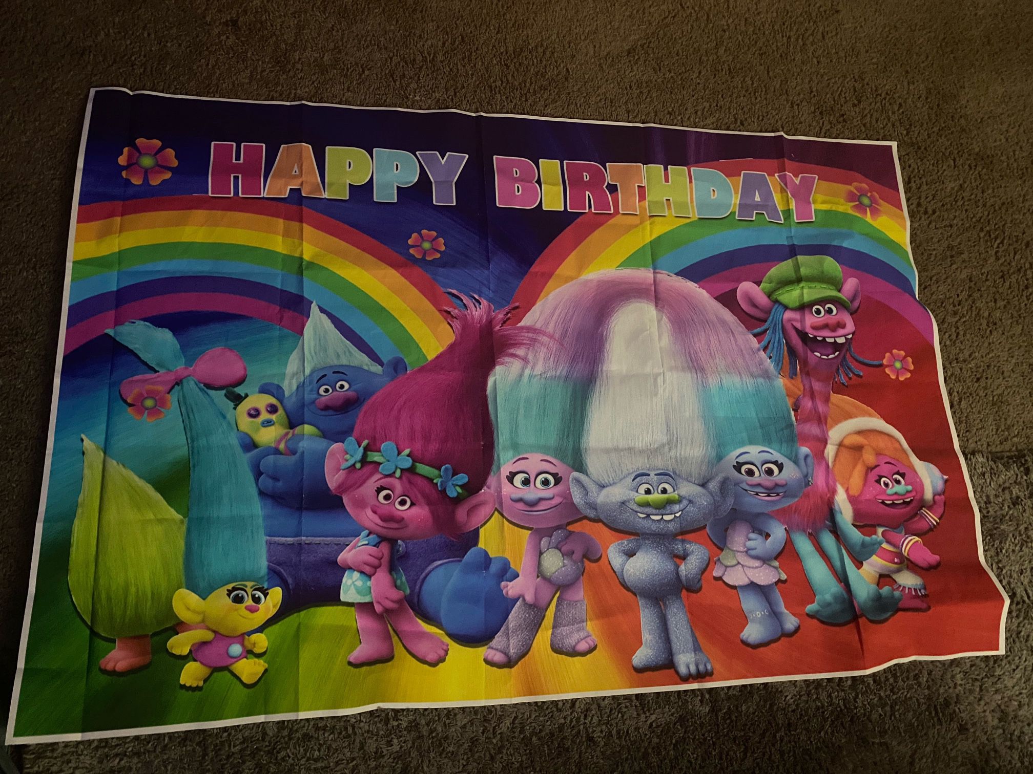 Trolls Birthday Backdrop