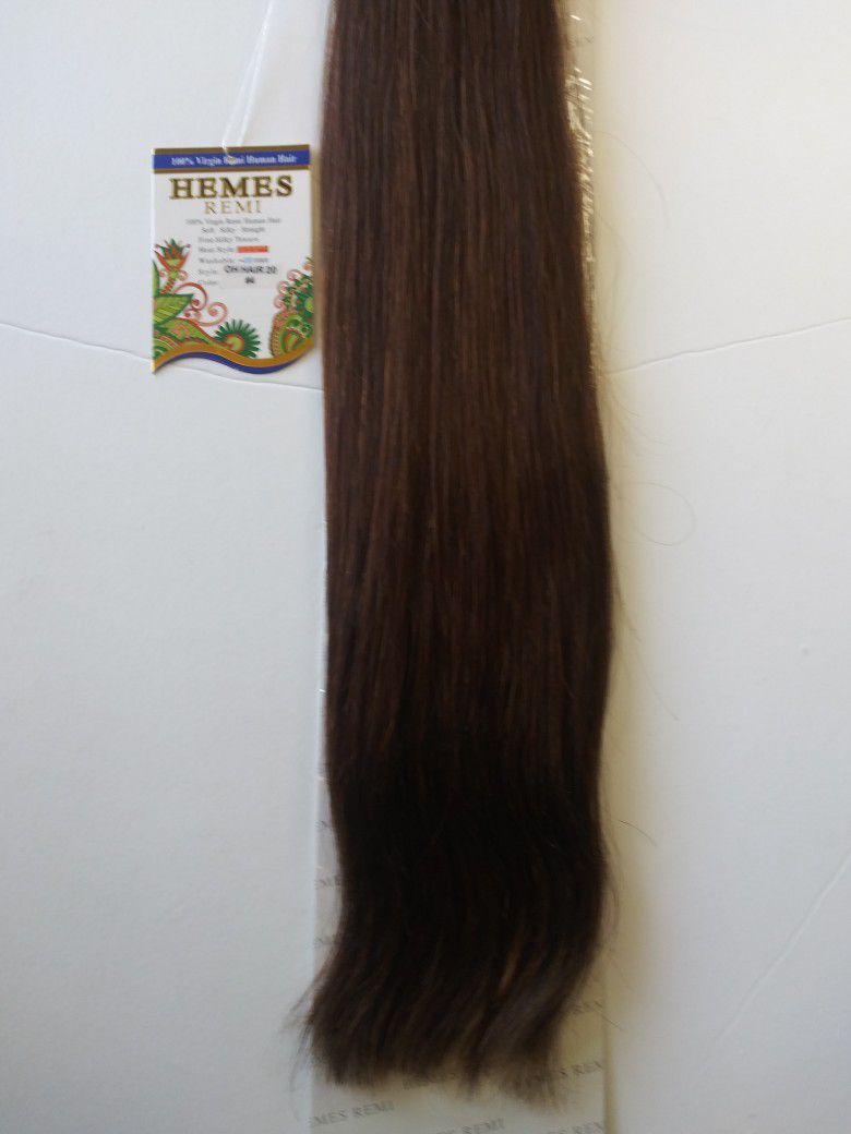 20" itip human hair extensions " Chocolate Brown #4" get length and fullness