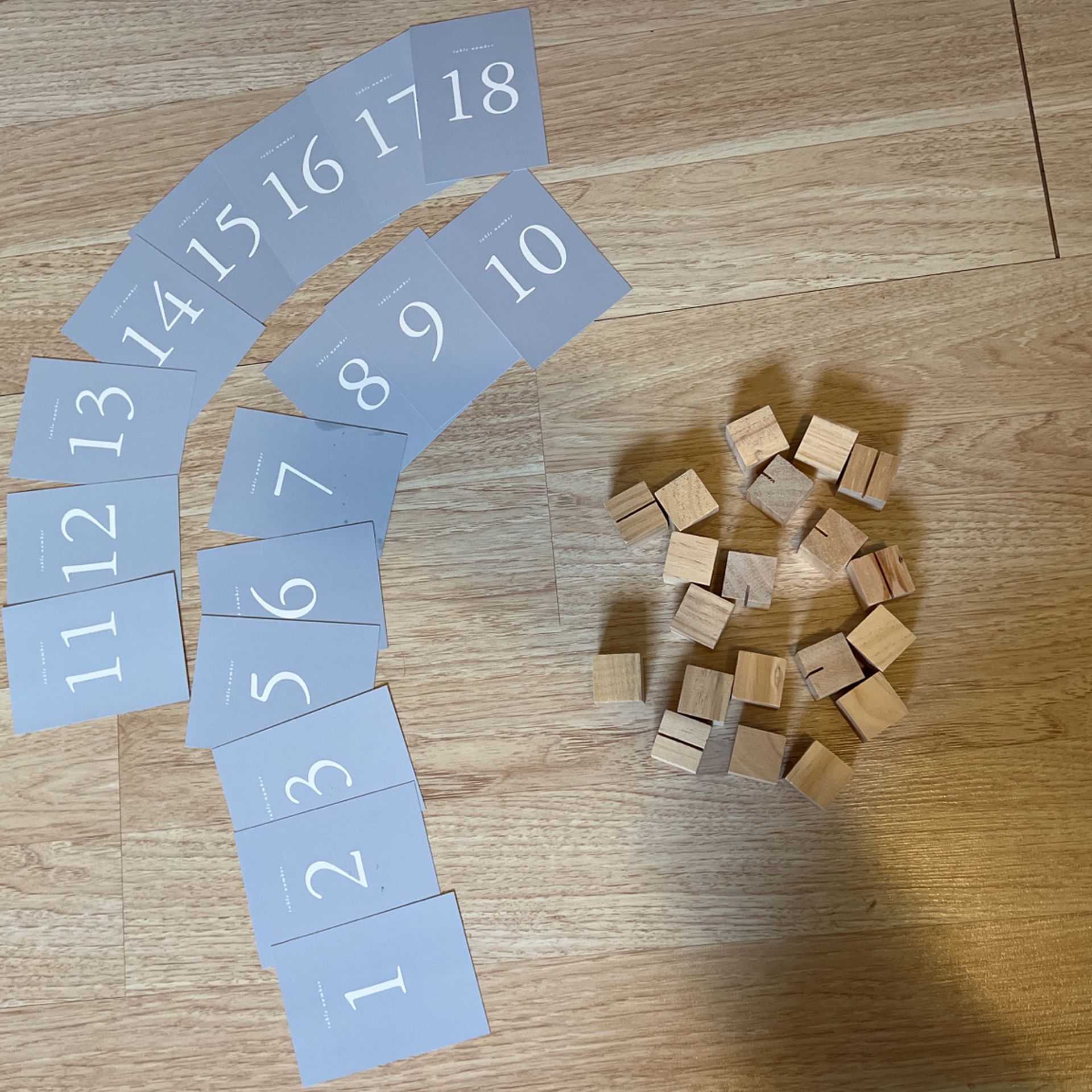 Wood Table Number Holders