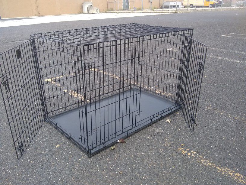 XXL DOG CAGE CRATE Very Safe Reliable And Ready To Use Includes Double Doors And Bottom Changing Tray Fold For Easy Storage Or Transport Pickup Or Del