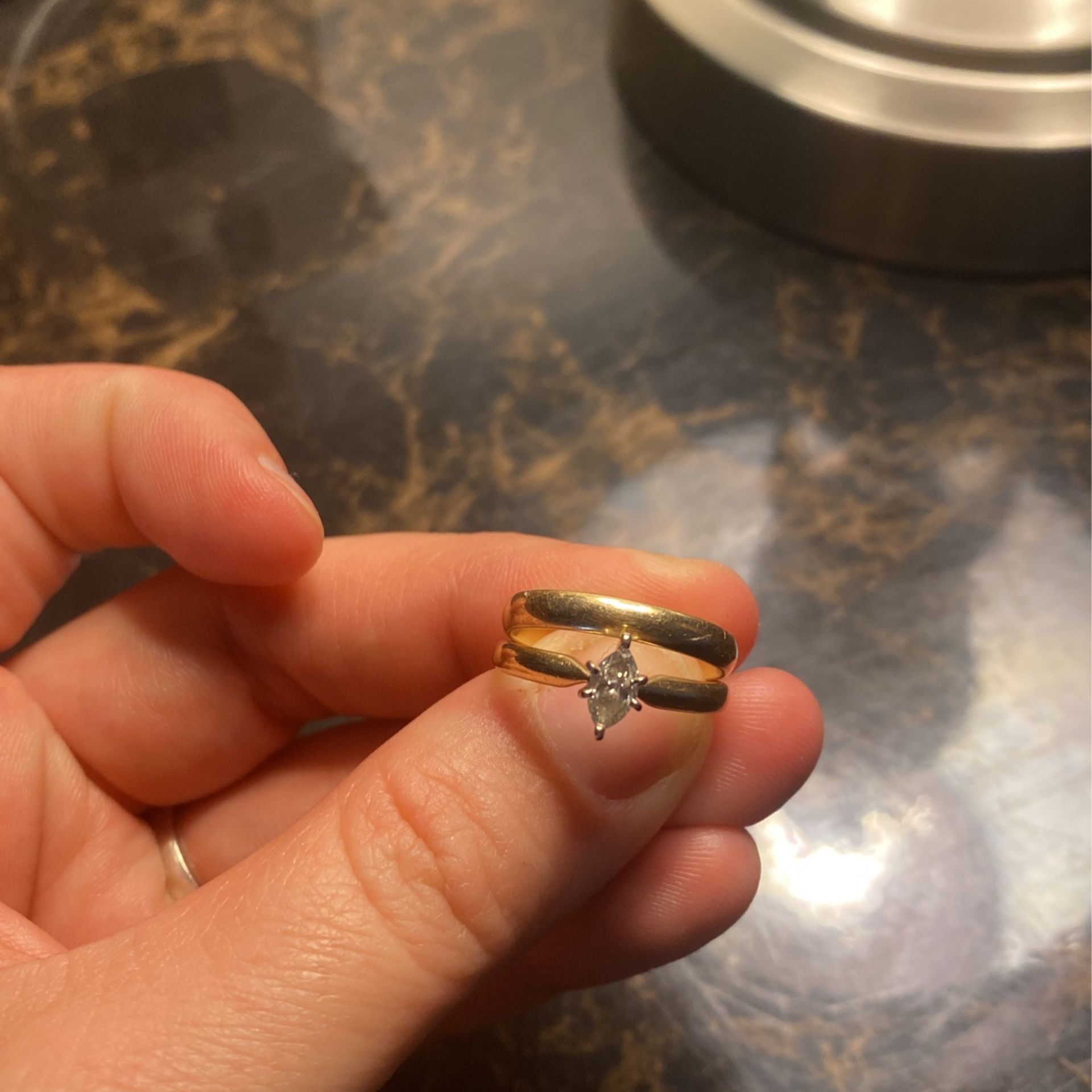 14k Simple Beautiful Gold Wedding Set
