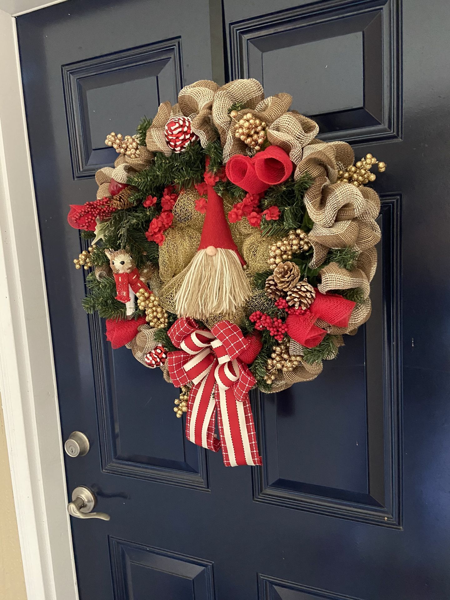 Christmas wreath gnome