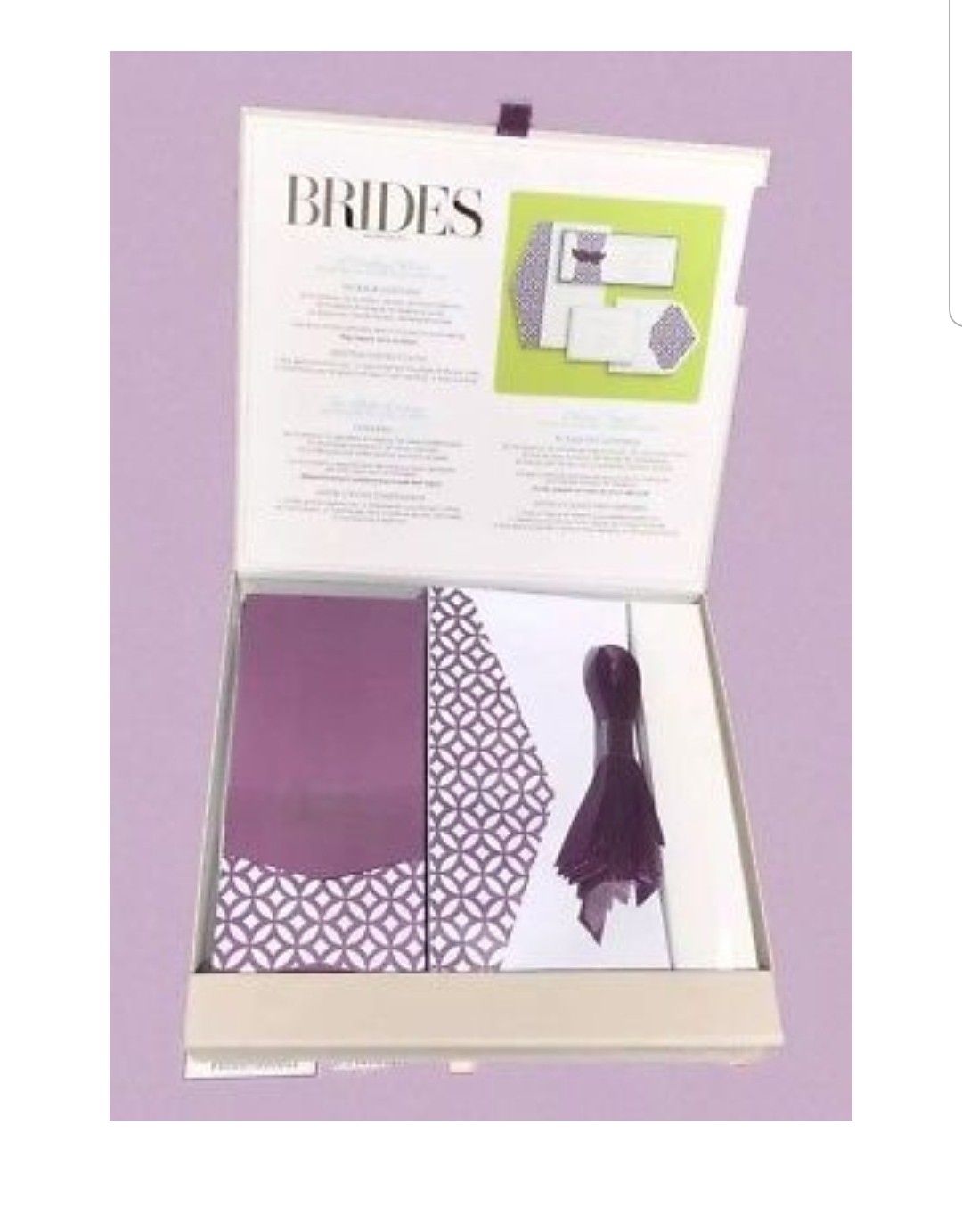 Brides Geometric Purple Print Wedding Invitations