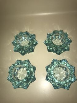 Blue Glass Candle Holder Thumbnail